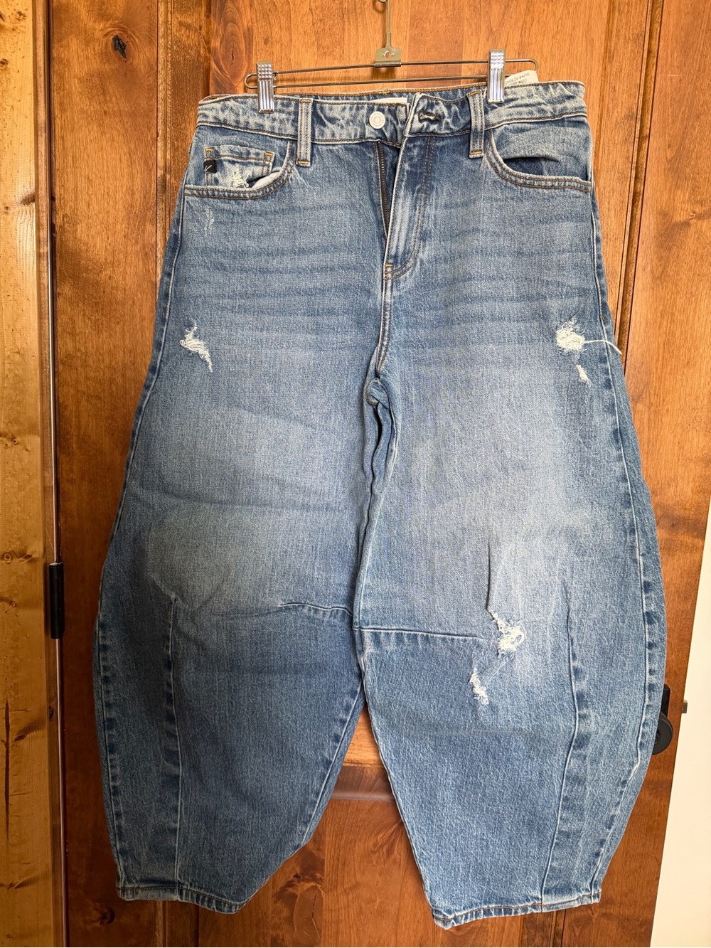 KanCan Light Blue Wide Leg Distressed Jeans